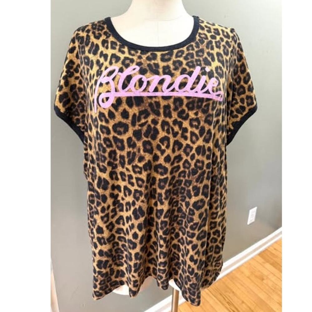 Torrid 5 (5X 28) Blondie Punk Rock Music Leopard Print Graphic Tee T Shirt 80s